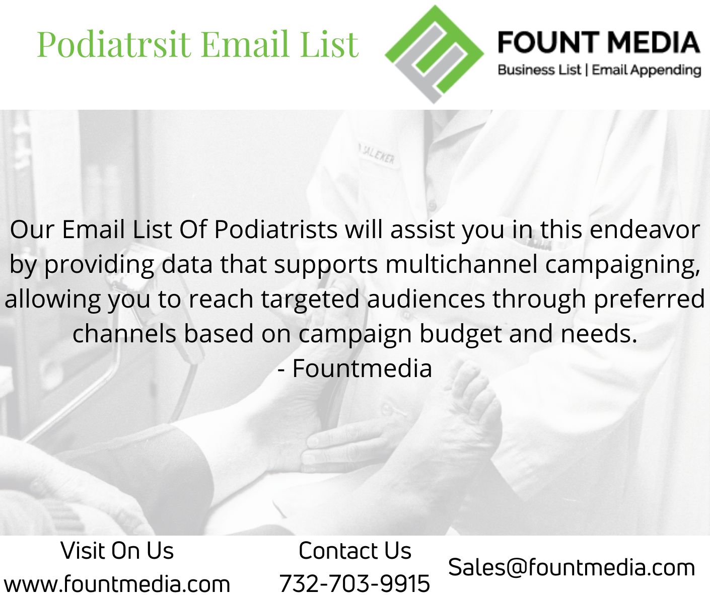Podiatrist Email List | Podiatrist Mailing List | FountMedia